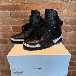 Givenchy Tyson High-Top Sneakers – Black Woven Leather Size 41 (US 8) | w/ Box